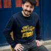 Sweat-shirt Unisexe Owl Brothers Born in Fire Navy et Jaune - Coton Bio – Image 2