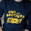 Sweat-shirt Unisexe Owl Brothers Born in Fire Navy et Jaune - Coton Bio